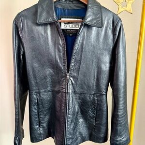 Wilsons Leather Vintage Black Leather Jacket | Studio Line | Size M